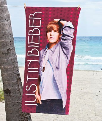 Justin Bieber Beach Towel 30 X 60 Red Stage Lights