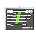 OEMTOOLS 22063 5 Piece Flex Head Flare Nut Wrench Set, SAE Flare Tool, 1/4” x 5/16”, 3/8” x 7/16”, 1/2” x 9/16”, 5/8” x 11/16 “, 3/4” x 7/8”