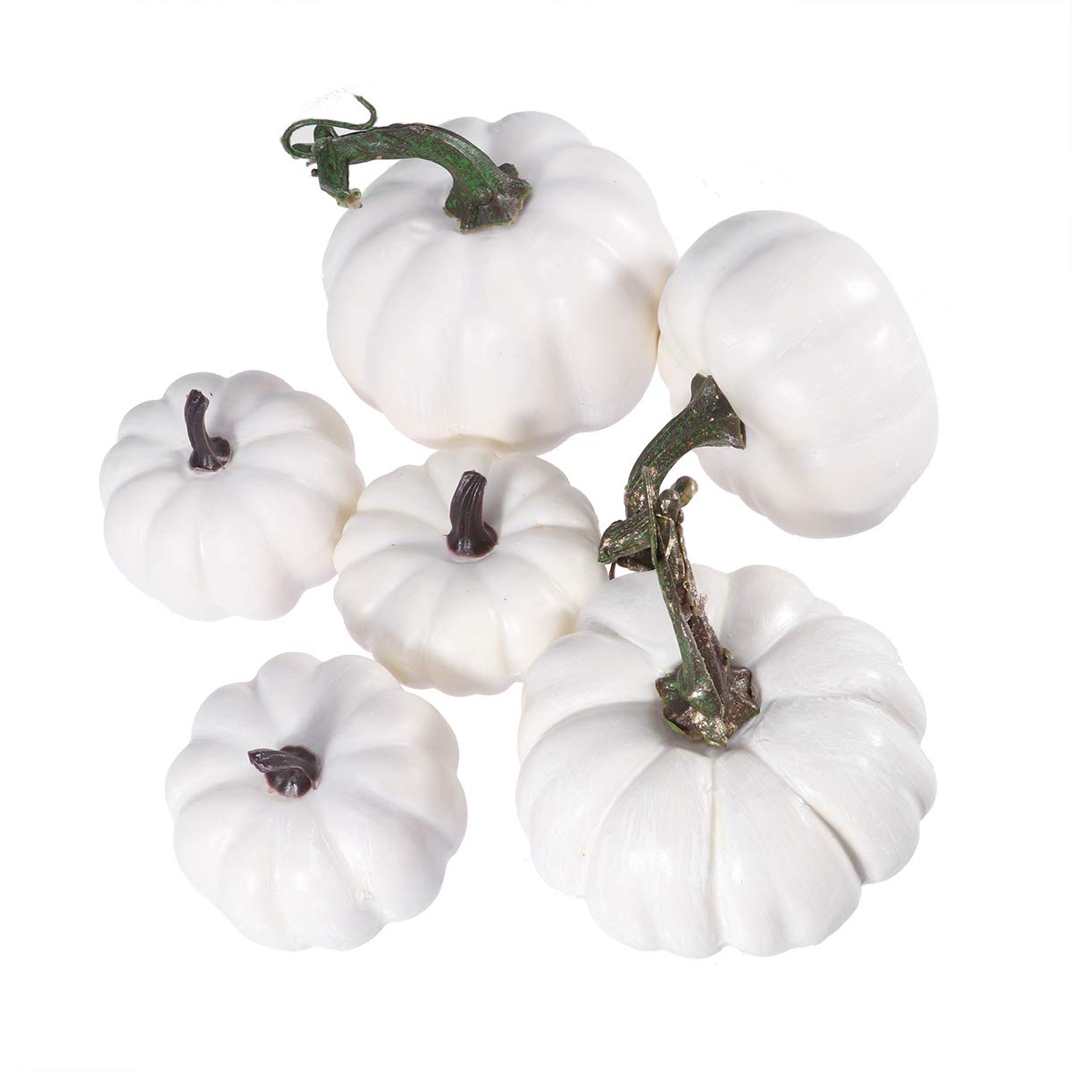 PRETYZOOM 6pcs Artificial Pumpkins Realistic Mini Foam Pumpkin for DIY Craft Halloween Fall Harvest Thanksgiving Party Supplies