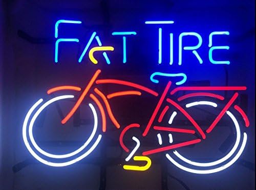 Fat Tire Sign 17"X14" Inches Bright Neon Sign Display Mancave Beer Bar Pub Garage