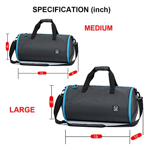 SIYUAN Athletic Duffel Bag, Teenager Student Basketball Gym Bag Sports Duffel Bag with Shoes Compartment,Gray,Large