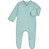 Aablexema Baby Pajamas Organic Cotton Zipper Outfit Newborn Infant One-Piece Footies with Mitten Cuffs