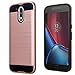 MOTO G4 Case,Moto G4 Plus Case, Aomax@ Hard Silicone Rubber Hybrid Armor Shockproof Protective Holster Cover Case For Motorold MOTO G4/G4 Plus (VLS ARMOR Rose Gold)