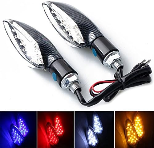 New 1 Pair Stalk Universal Motorcycle LED Turn Signals Light Indicator Flasher (Blue)