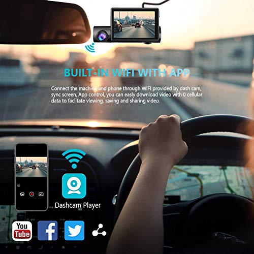 Dash Cam 3.0" OLED Touch Screen Dual 1080P FHD Front and Inside Dash Camera for Cars-WiFi GPS Car Driving Recorder with Sony Night Vision Sensor 170Â° Wide Angle WDR G-Sensor Anoopsyche