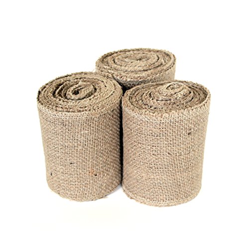 Craft Burlap Ribbon No Fray Edges 4 Inches by 10 Yards 3 Pack Wreath Ribbon