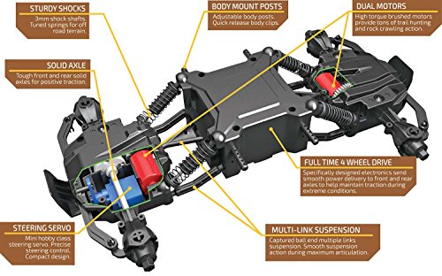 danchee Trail Hunter 1/12 Scale Remote Control Rock Crawler Off Road Truck, Blue