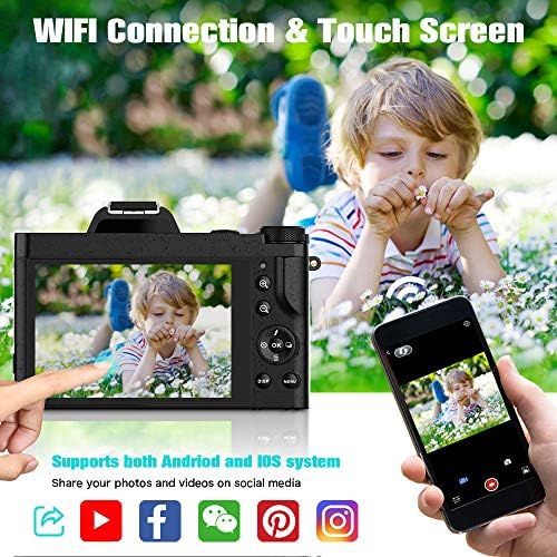 4K Digital Camera, Video Camera Camcorder VideoSky UHD 48MP with WiFi 3.5 in Touch Screen 16 X Digital Zoom Wide Angle Lens YouTube Vlogging Cameras