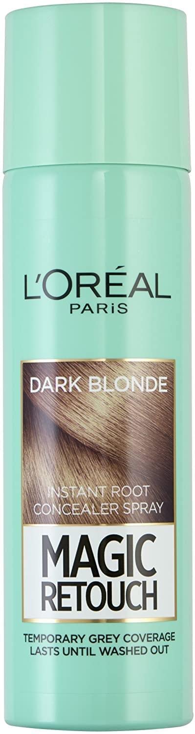 L’Oréal Paris Magic Retouch Instant Root Concealer Spray, Quick Grey Coverage, Easy Application, Home, Salon Hair Dye or Hair Colour, Shade: Dark Blonde, 150 ml