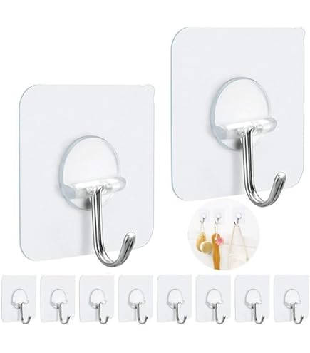 Tesa Powerstrips Hooks Small Round - Removable Self-Adhesive Wall Hook For Glass, Tiles, Wood, Plastic And Other Surfaces - Waterproof - Grey - Strong Hold Up To 1 Kg