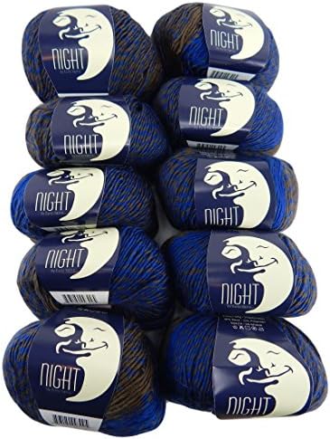 Bulk Buy 10 Ball Pack of Night Yarn Variegated Wool Poly Yarn DK Worsted