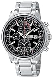 Seiko Men's SNAA61 Alarm Chronograph Silver-Tone Watch