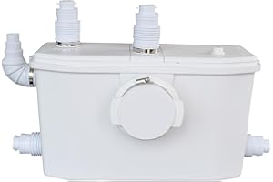 SANIMOVE 850W Macerator Pump Effluent Pump for Basement Upflush Macerating Toilet, 4 Inlets 0.5HP Waste Water Drain Pump 36ft. Vertical, 360 Horizontal, Pump for Kitchen Toilet Sink, White