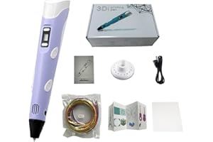 USB 3D Pen for Kids,3D Printing Pen with 9 Color PLA Filament Refills (Purple)