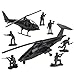 TimMee Black Helicopter Plastic Army Men - 8pc SWAT Chopper Playset: Made in USA