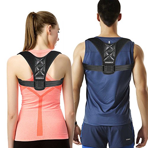 UPC 606829337701, VANWALK Adjustable Back Posture Corrector Brace for Women Men Kids – Chest 27.5-47 inches - Improve Bad Posture, Thoracic Kyphosis, Shoulder Alignment, Upper Back Pain Relief (Black)