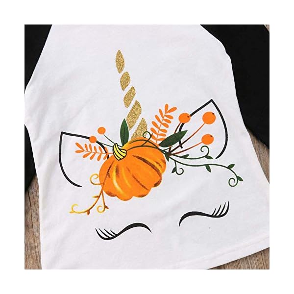 Baby Kids Girl Unicorn Thanksgiving Christmas Car Print Ruffle Polka Dot Cotton T-Shirt Top Outfits - Image 6