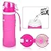 Mansov Water Bottle Silicone Leak Proof Collapsible Sports Water Bottle 26floz BPA Free Drinking Water Kettle for Outdoor Hiking Camping Running Traveling Rose