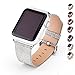 MIFFO Apple Watch Band Leather iWatch Strap Extreme Deluxe Shiny Bling Glitter Leather Bracelet Wristband for Apple Watch Series 1, Series 2, Series 3 (Silver-38mm)