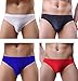 WINDAY Men Briefs Breathable Ice Silk Triangle Bikinis and Briefs N04 L/US M 4-Pack Mixed Color