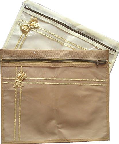 Mufaddal Traders (12 PC) Oneside Clear Plastic Clothes Sari Saree Garment Storage, saree Bow cover Bags