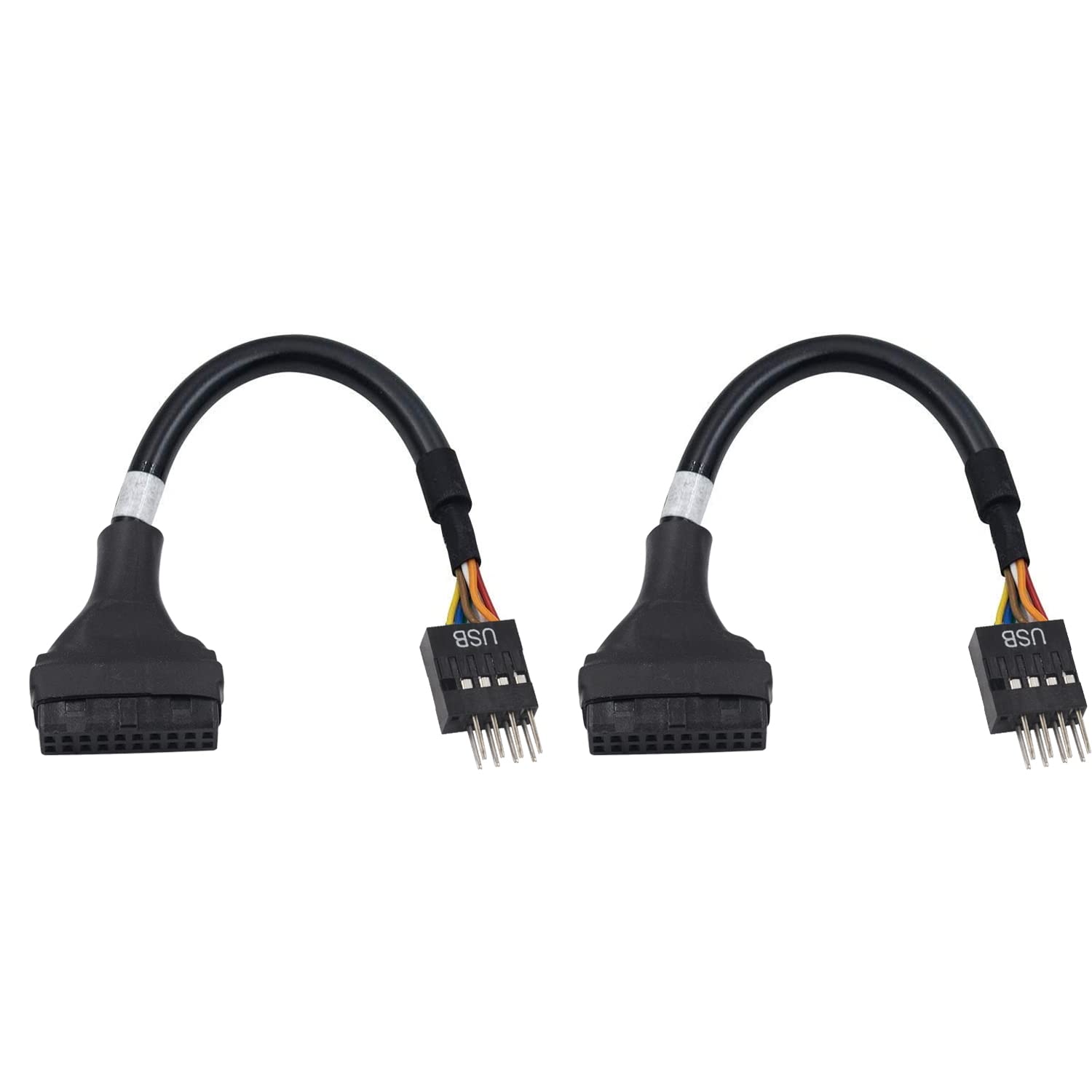 Photo 1 of Duttek USB 3.0 Header to USB 2.0,USB 3.0 to USB 2.0 Motherboard Adapter Cable,19 Pin USB3.0 Female to 9 Pin USB2.0 Male Motherboard Cable Adapter Converter 6 inch/15cm (2 Pack)