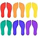 K-Roo Sports Set of Six Colorful Foot-Shaped Floor Markers - No-Slip Rubber Pairs of Footprints in Mesh Bag for School, Dance, Karate & Activities