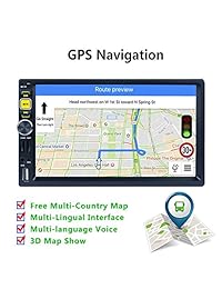 Radio estéreo de coche doble Din Navegación 7 pulgadas pantalla táctil con WiFi y cámara de seguridad libre, soporte GPS, Fastboot, USB SD, AUX, compatible con Android y sistema iOS teléfono espejo función de enlace