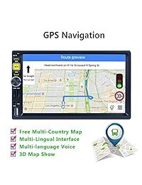 Radio estéreo de coche doble Din Navegación 7 pulgadas pantalla táctil con WiFi y cámara de seguridad libre, soporte GPS, Fastboot, USB SD, AUX, compatible con Android y sistema iOS teléfono espejo función de enlace