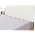 Easy-Going Stretch Bed Headboard Slipcover, Small Square Jacquard Furniture Cover, Dustproof Protector Cover for Bedroom Decor (Queen, Cream)