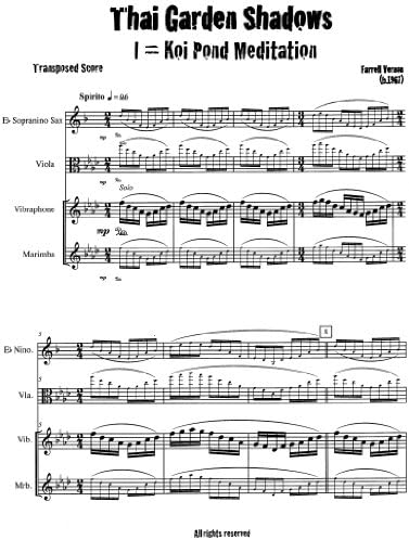 Thai Garden Shadows for Sopranino Saxophone and String Quartet by Farrell Vernon