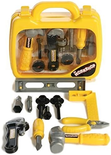 Large Set of 13 Construction Tools for Little Hands Playset Toolkit Comes in Carry Case