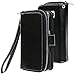 E LV Case for Galaxy S7 Case 2IN1 (CASE Cum Purse) PU Leather flip Wallet Bag Pouch Case Cover for Samsung Galaxy S7 - [Black]