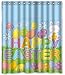 Unique Custom Happy Easter Cute Rabbits Design Background Waterproof fabric Polyester Shower Curtain 60