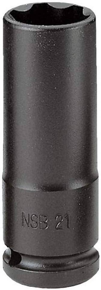 FACOM 1/2 Inch Impact Socket Spanner Hexagonal Long, SW 30 mm Convex Profile, Pack of 1, NSB.30