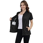 Fififlip Women’s Post Surgery Shirt with Drain Pockets Front Zip Mastectomy Recovery Top for Chemo Port Access Surgery