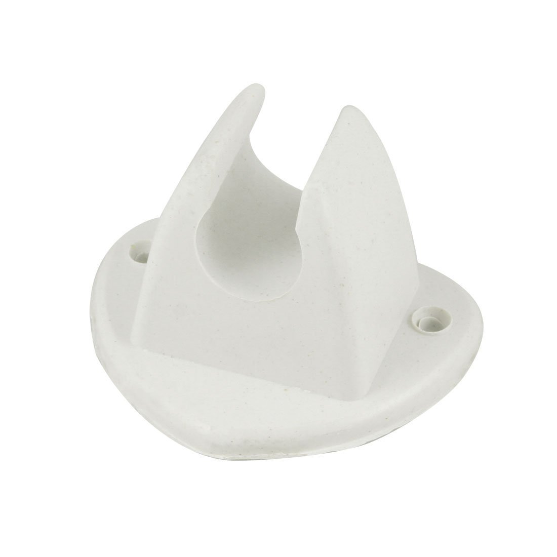 White Plastic Bathroom Shower Head Holder Bracket w 2 Screw Holes