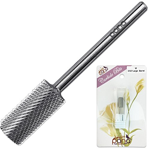 Beauticom Professional Silver Large Barrel Carbide Bit (MEDIUM Grit) 3/32