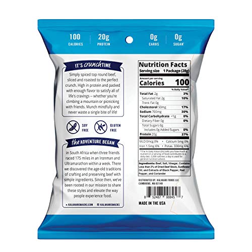 Kalahari Biltong Crisps Original Flavor Air Dried Beef Chips 20g