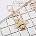 Qinlee Honeybee with Big Smile Keychain Crystal Keyring Rhinestones Purse Pendant Handbag Charm Key Chain Key Chain(Gold）
