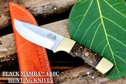 Black Mamba Knives BMK-115-BN Desert Knife 9 Long 4 Blade 8 Ounce 440c Stainless Steel Hunting Skinner Knife Mirror Polished Hand Made Word Class Knives