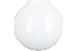 KOR K21815 – 6-Inch White Glass Globe Lamp Shade with 3.25-Inch Fitter Opening – Replacement for Compatible Lighting Fixtures
