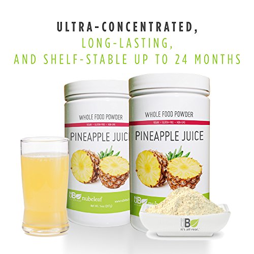 Nubeleaf Pineapple Juice Powder - Non-GMO, Gluten-Free, Raw, Vegan Source of Essential Vitamins & Minerals - Single-Ingredient Nutrient Rich Superfood for Cooking, Baking, Smoothies (14oz)