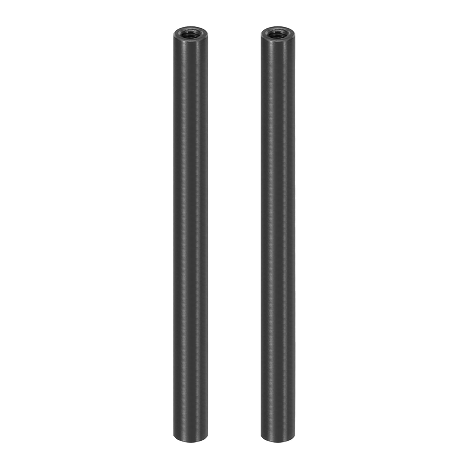 PATIKIL 2pcs M3 Metal Threaded Standoff Spacer Nuts, Round Aluminum Spacers Female Coupling Screws, 1/8" ID x 3/16" OD, Black, (80mm L) โ image 1