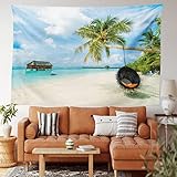 Ambesonne Ocean Tapestry, Exotic Beach in The