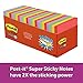 Post-it Super Sticky Notes, Rainbow Pack, Sticks and Resticks, Recyclable, 3 in. x 3 in, 24 Pads/Pack, 70 Sheets/Pad (654-24SSAN-CP) primary