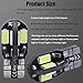 Alopee (10-Pack White 194 LED Bulb, Canbus Error Free 168 LED Bulb, 12V DC T10 Led Bulb 8-SMD 5730 Chips Replacement Bulb for 501 W5W 2825 Interior Map Dome Trunk Dashboard Light, License Plate Light