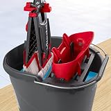 Vileda UltraMax Flat Mop and Bucket Set Red Hands-Free Wringing 180° view 3