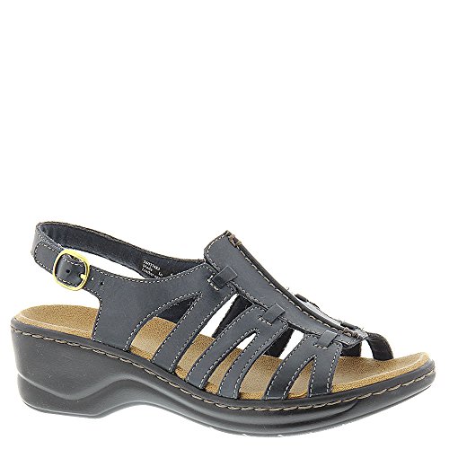 Women's Clarks, Lexi Marigold Mid Heel Sandal NAVY 7 W