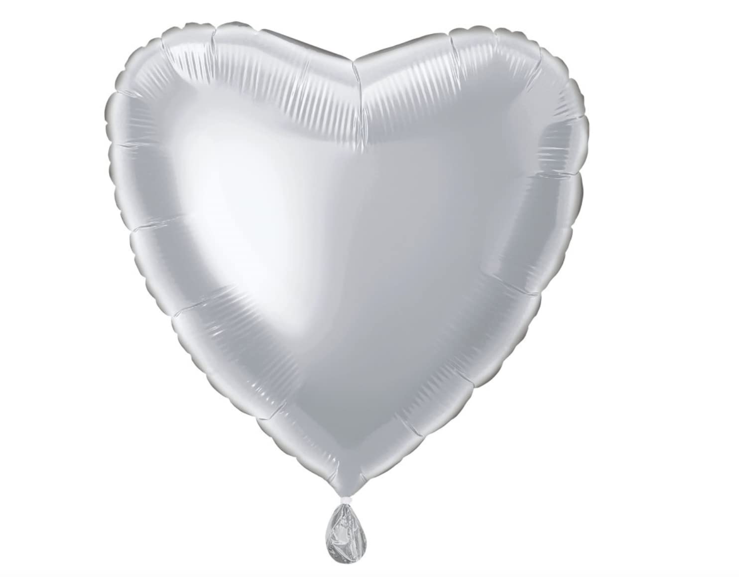 Solid Silver Heart Foil Balloon (45cm) 1 Count - Stunning and Romantic Love Celebration Decoration
